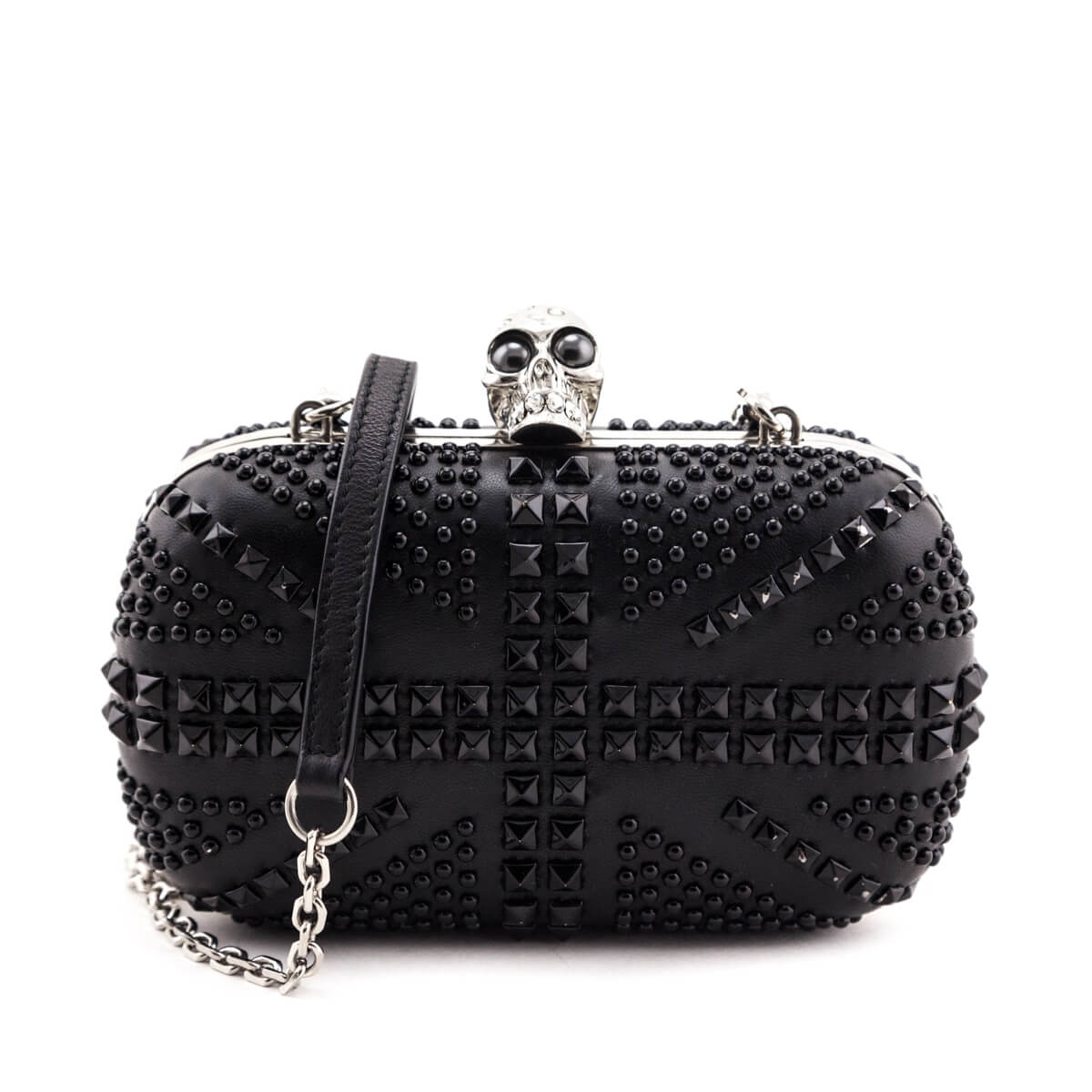 Alexander McQueen Black Nappa Studded Britannia Skull Box Clutch - Replica Handbag 
 - Replica Handbags 
Best Quality
 Designer Handbags 
Preloved Fashions