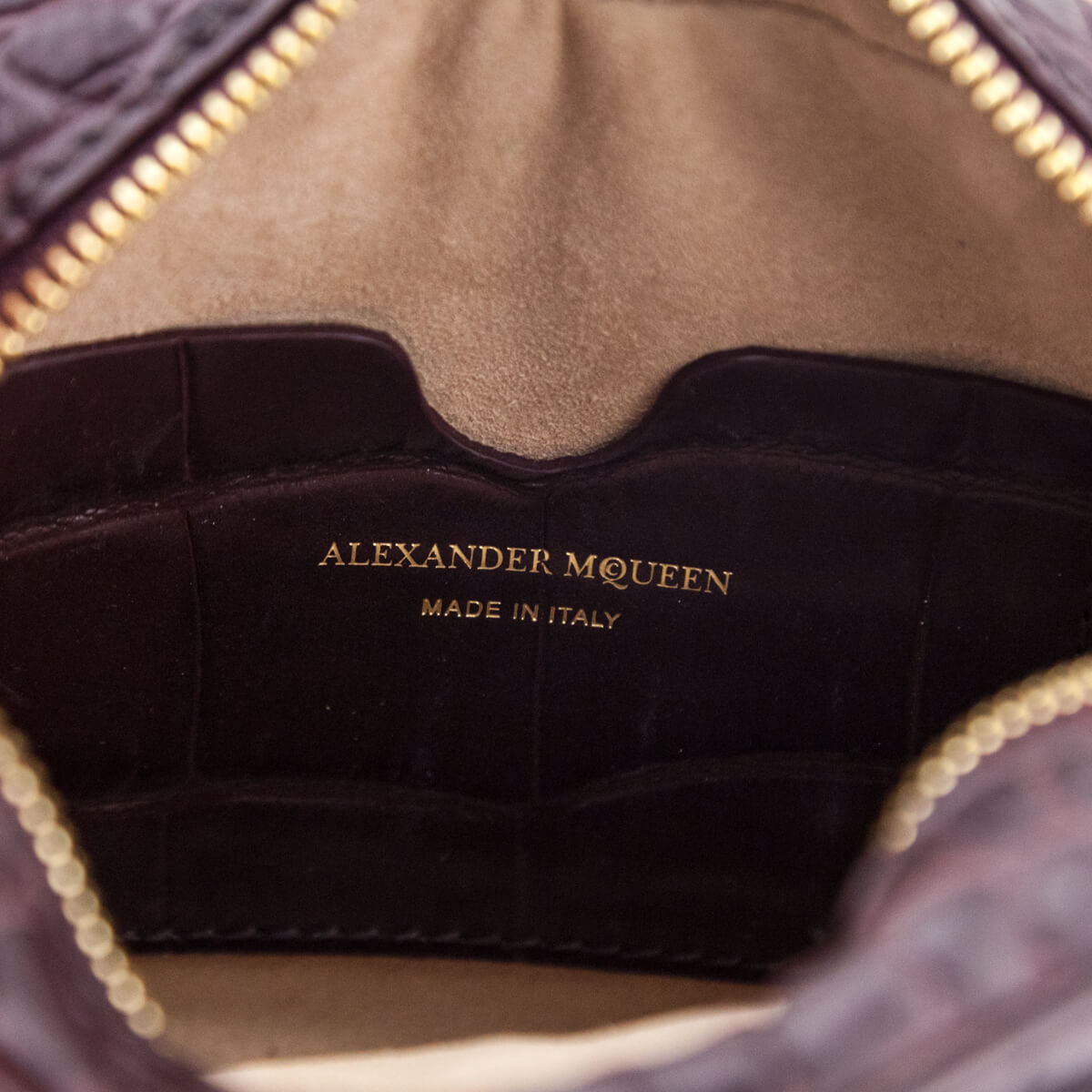 Alexander McQueen Bordeaux Calfskin Crocodile-Embossed Mini Camera Bag - Replica Handbag 
 - Replica Handbags 
Best Quality
 Designer Handbags 
Preloved Fashions