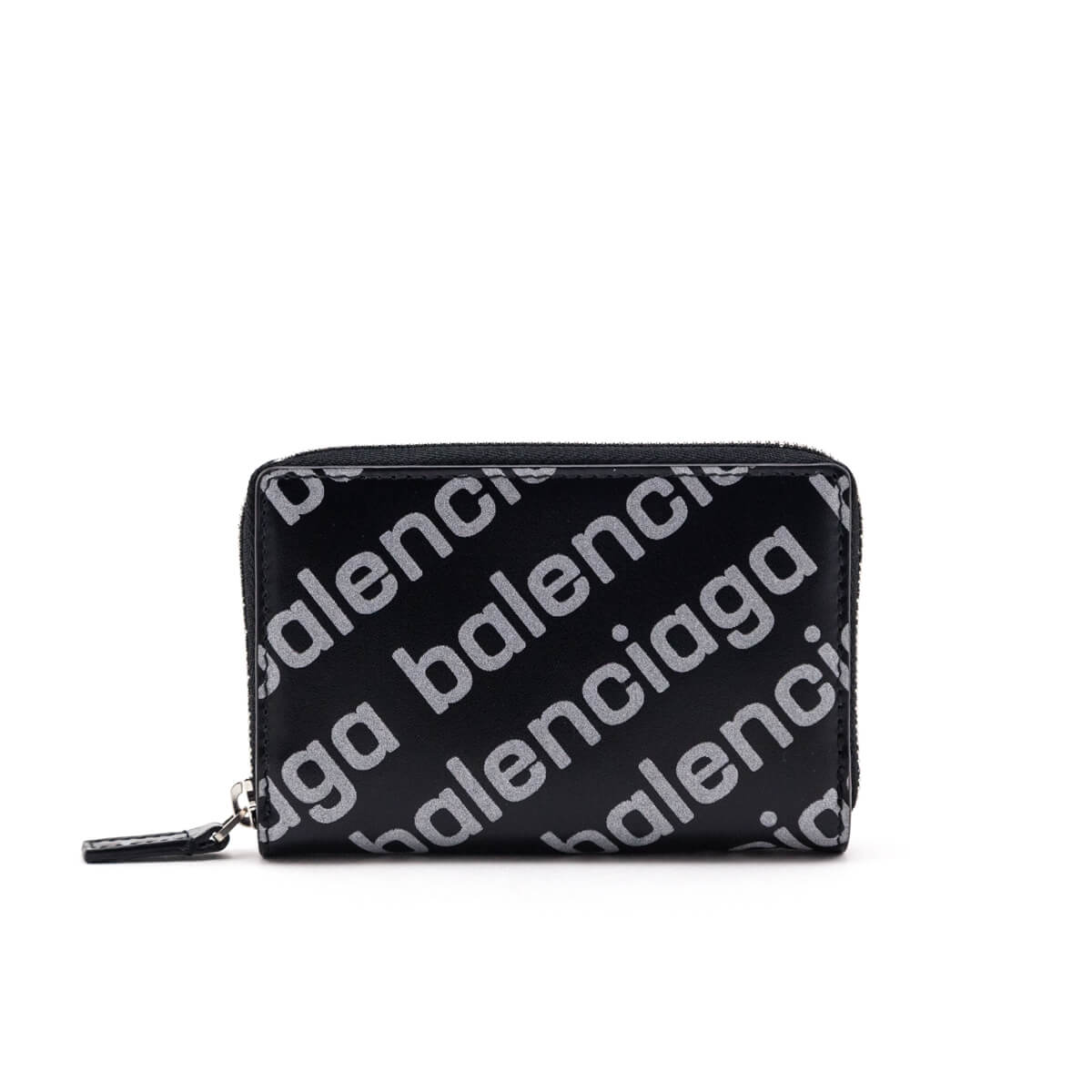 Balenciaga Black 
Silver Diagonal Logo Calfskin Zip Around Compact Wallet - Replica Handbag 
 - Replica Handbags 
Best Quality
 Designer Handbags 
Preloved Fashions