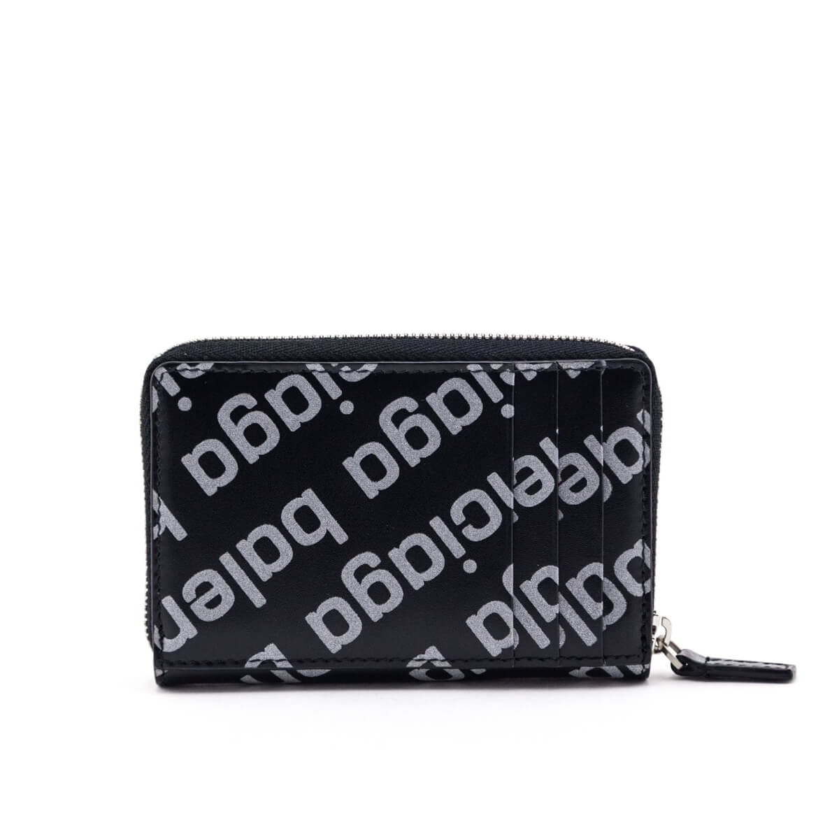 Balenciaga Black 
Silver Diagonal Logo Calfskin Zip Around Compact Wallet - Replica Handbag 
 - Replica Handbags 
Best Quality
 Designer Handbags 
Preloved Fashions