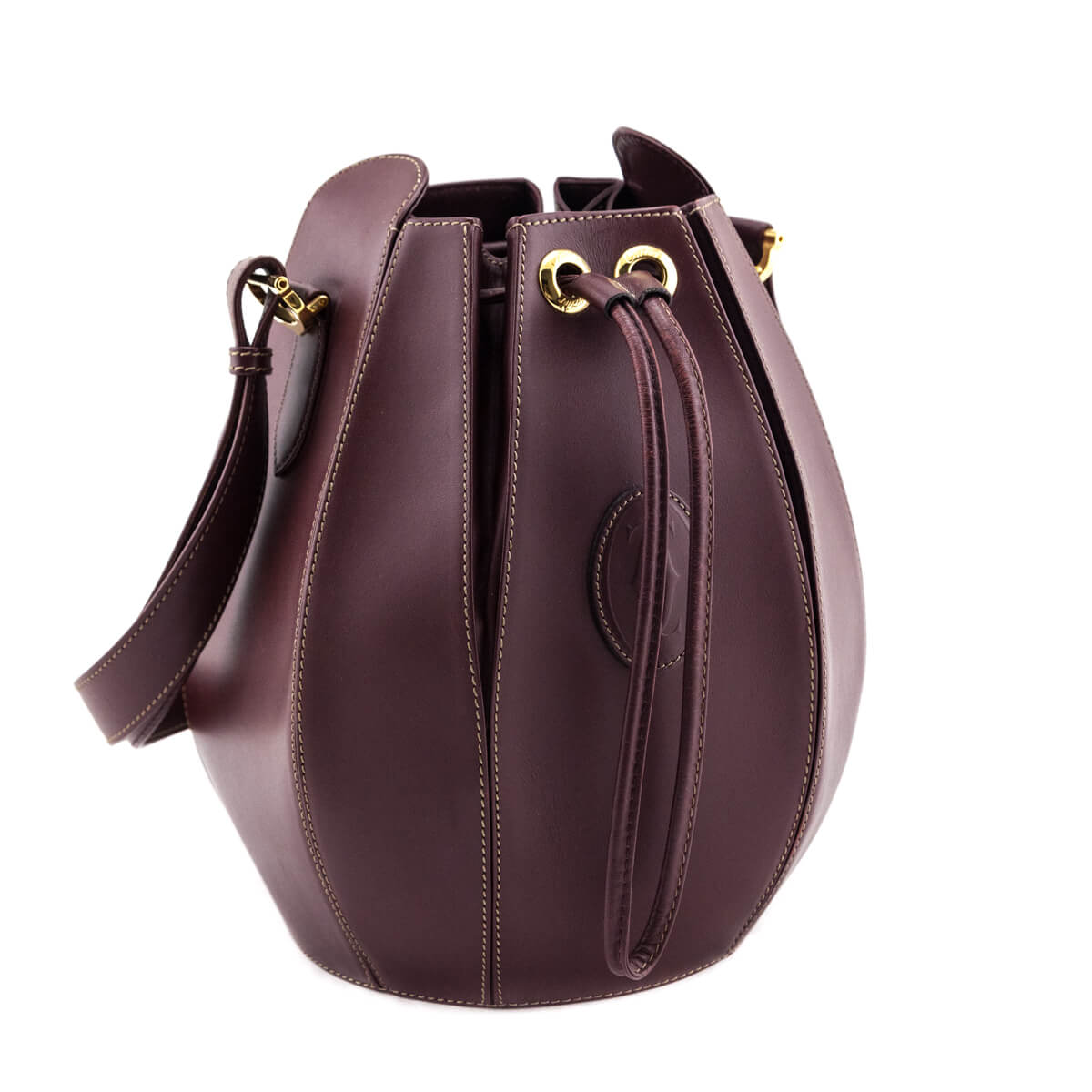 Cartier Burgundy Leather Vintage Must De Cartier Bucket Bag - Replica Handbag 
 - Replica Handbags 
Best Quality
 Designer Handbags 
Preloved Fashions