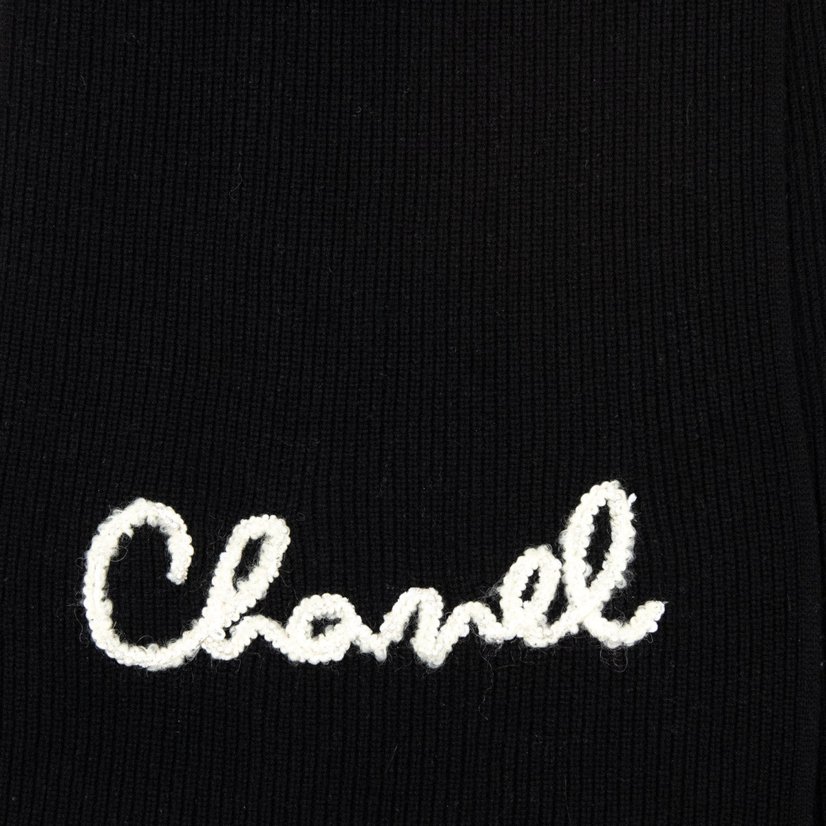 Chanel Black Cashmere Knit Pearl Embellished Logo Scarf - Replica Handbag 
 - Replica Handbags 
Best Quality
 Designer Handbags 
Preloved Fashions