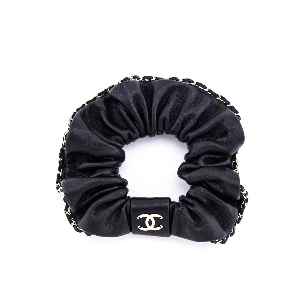 Chanel Black Leather 
Chain CC Scrunchie - Replica Handbag 
 - Replica Handbags 
Best Quality
 Designer Handbags 
Preloved Fashions