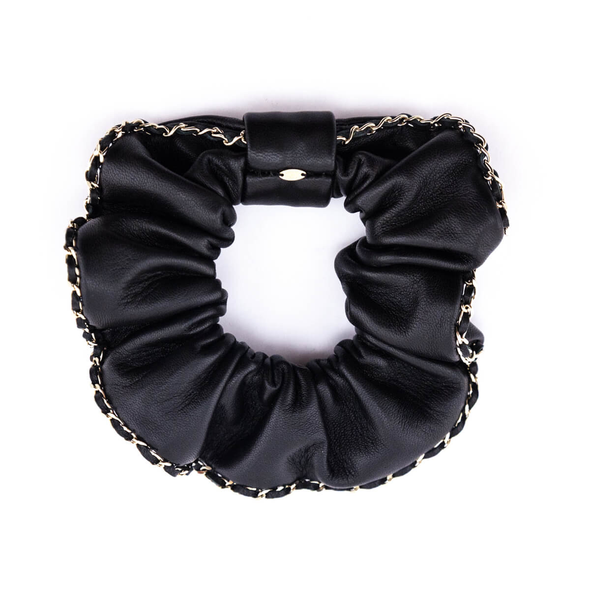 Chanel Black Leather 
Chain CC Scrunchie - Replica Handbag 
 - Replica Handbags 
Best Quality
 Designer Handbags 
Preloved Fashions