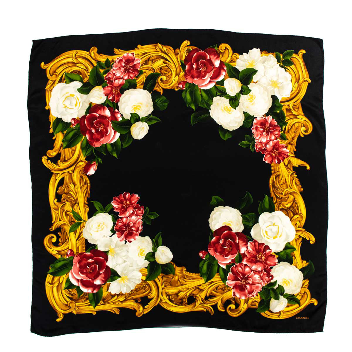 Chanel Black 
Red Camellia Silk Floral Scarf - Replica Handbag 
 - Replica Handbags 
Best Quality
 Designer Handbags 
Preloved Fashions