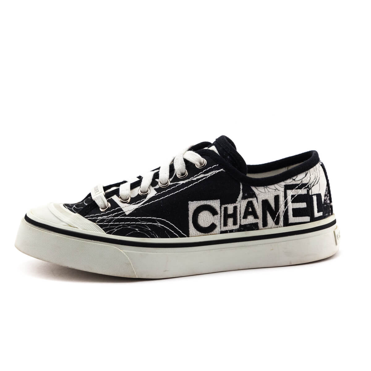 Chanel Black 
White Canvas Printed Low Top Sneakers Size US 6.5 | EU 36.5 - Replica Handbag 
 - Replica Handbags 
Best Quality
 Designer Handbags 
Preloved Fashions