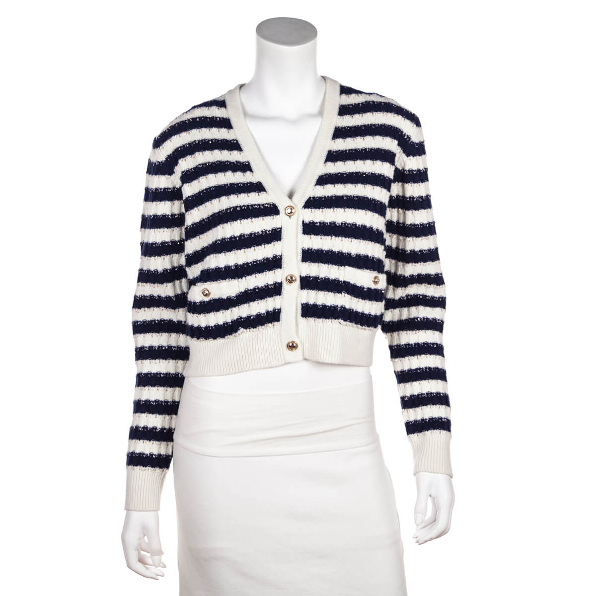 Chanel Blue 
White Striped Cashmere Cardigan Size M | FR 40 - Replica Handbag 
 - Replica Handbags 
Best Quality
 Designer Handbags 
Preloved Fashions