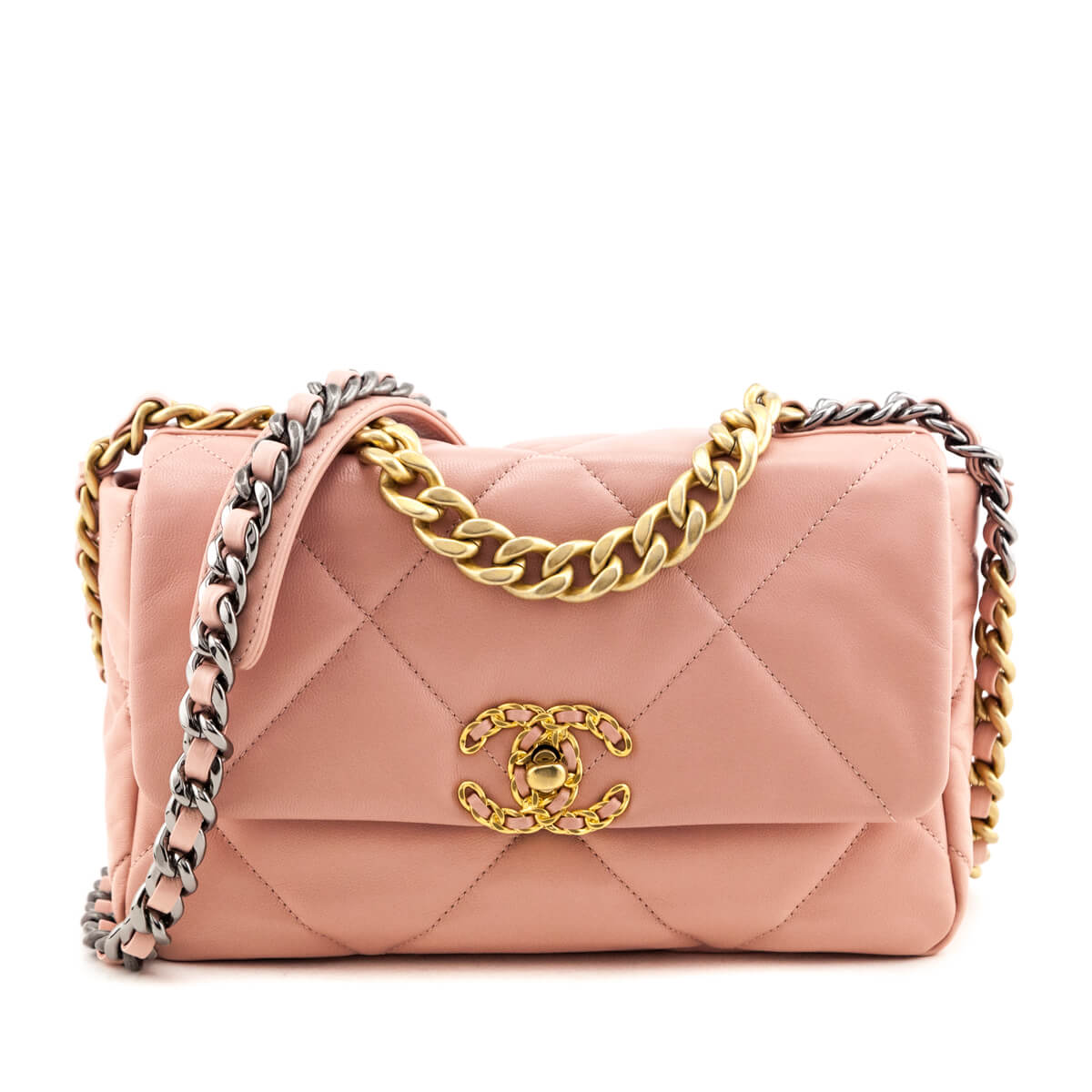 Chanel Pink Shiny Goatskin Quilted Medium Chanel 19 Flap Bag - Replica Handbag 
 - Replica Handbags 
Best Quality
 Designer Handbags 
Preloved Fashions