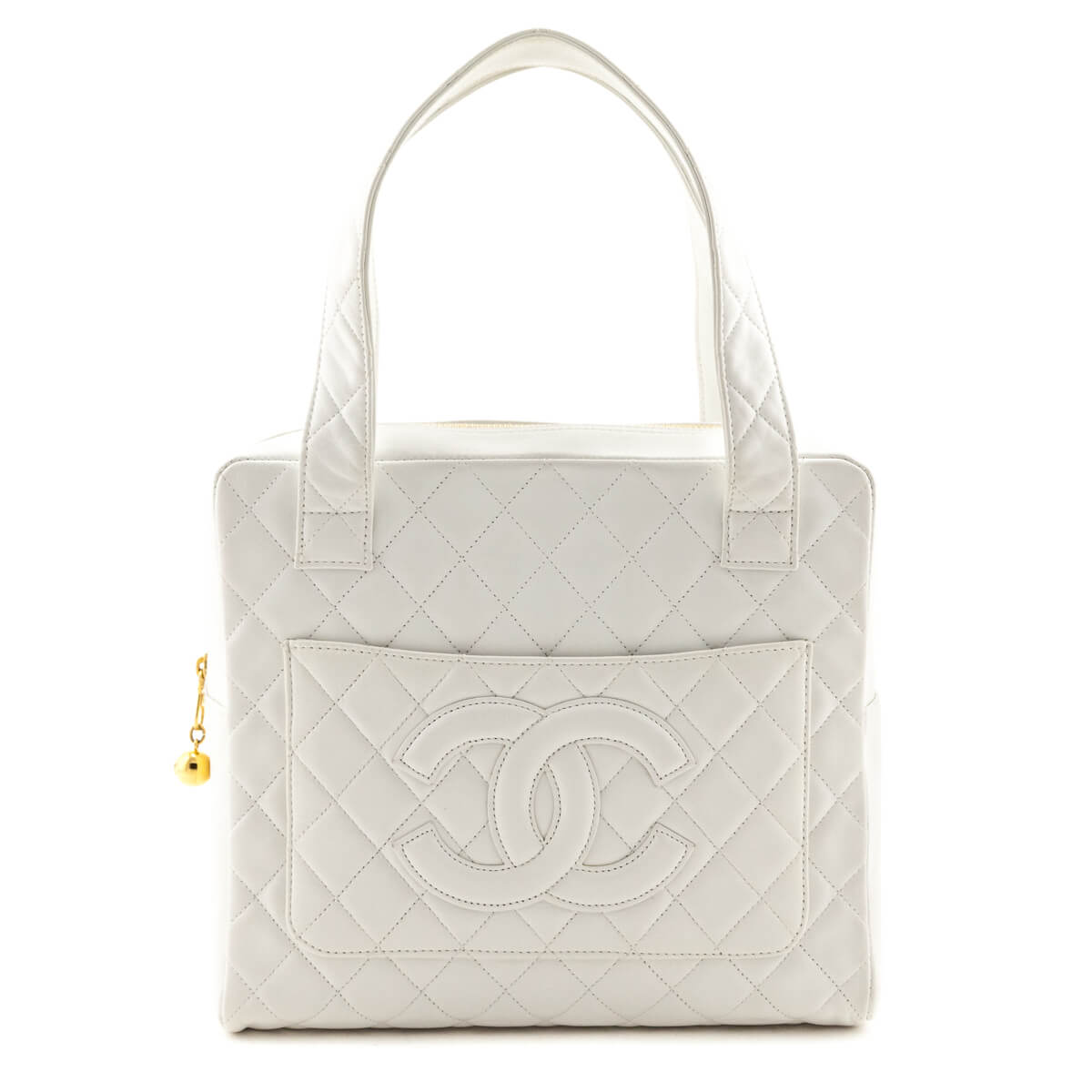 Chanel White Quilted Lambskin Vintage CC Tote Bag - Replica Handbag 
 - Replica Handbags 
Best Quality
 Designer Handbags 
Preloved Fashions