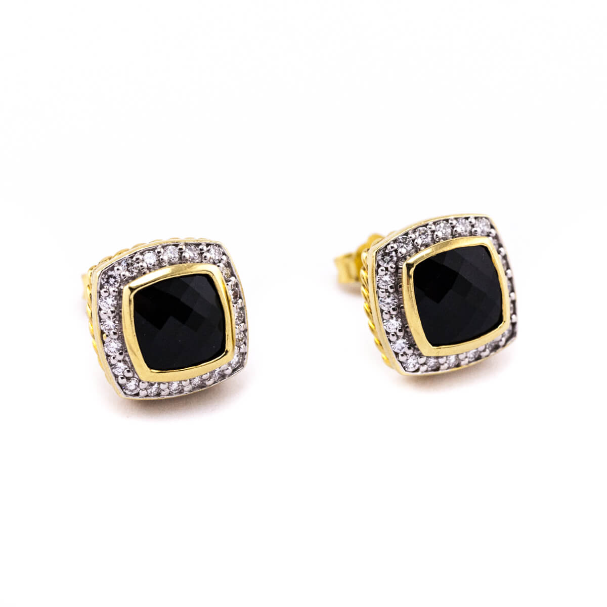 David Yurman 18K Gold Onyx 
Diamonds Stud Earrings - Replica Handbag 
 - Replica Handbags 
Best Quality
 Designer Handbags 
Preloved Fashions