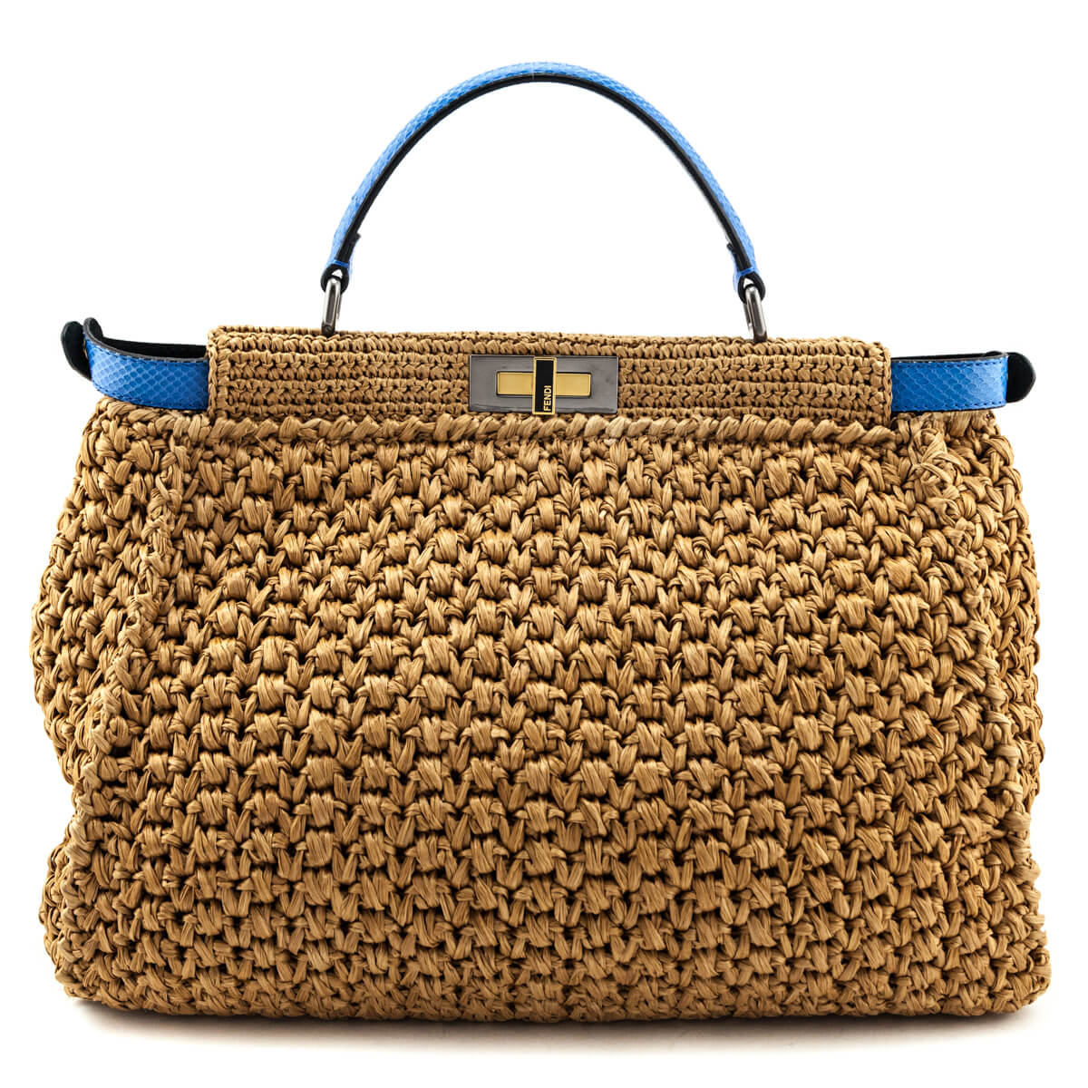 Fendi Beige Raffia 
Blue Snakeskin Large Peekaboo Bag - Replica Handbag 
 - Replica Handbags 
Best Quality
 Designer Handbags 
Preloved Fashions