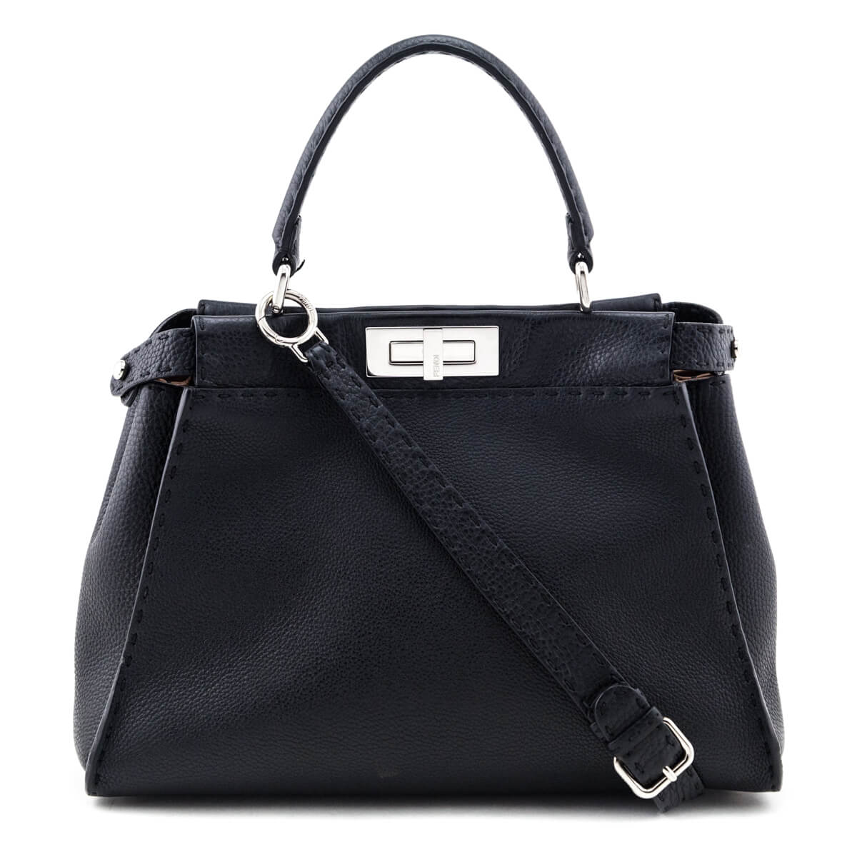 Fendi Black Cuoio Romano Selleria Medium Peekaboo Iconic Satchel - Replica Handbag 
 - Replica Handbags 
Best Quality
 Designer Handbags 
Preloved Fashions