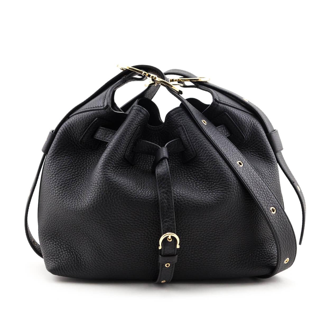 Ferragamo Black Pebbled Calfskin Carla Bucket Bag - Replica Handbag 
 - Replica Handbags 
Best Quality
 Designer Handbags 
Preloved Fashions