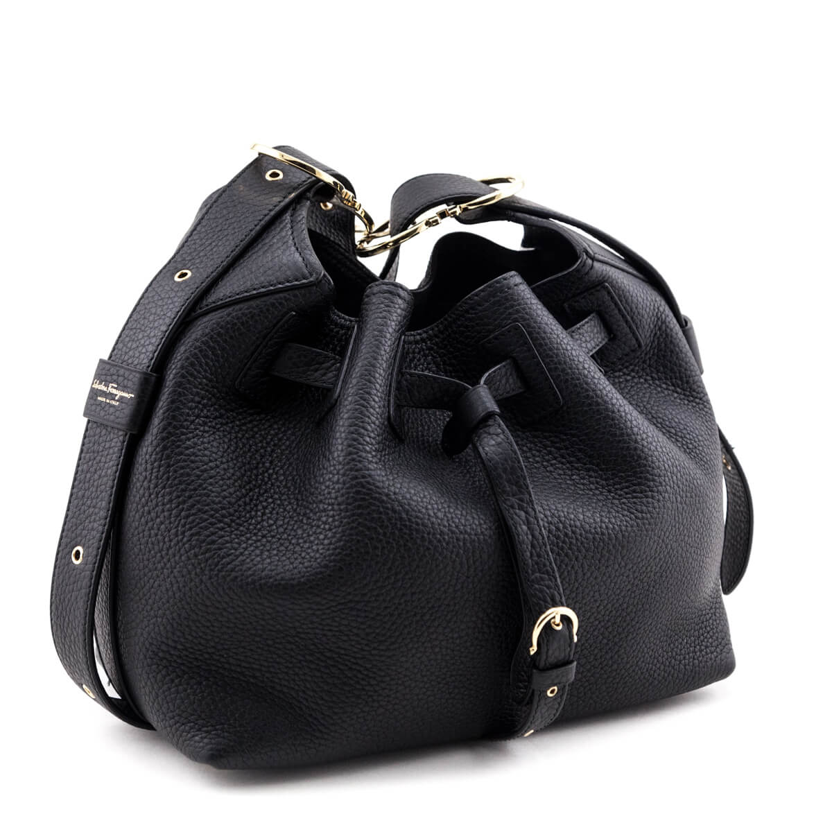 Ferragamo Black Pebbled Calfskin Carla Bucket Bag - Replica Handbag 
 - Replica Handbags 
Best Quality
 Designer Handbags 
Preloved Fashions