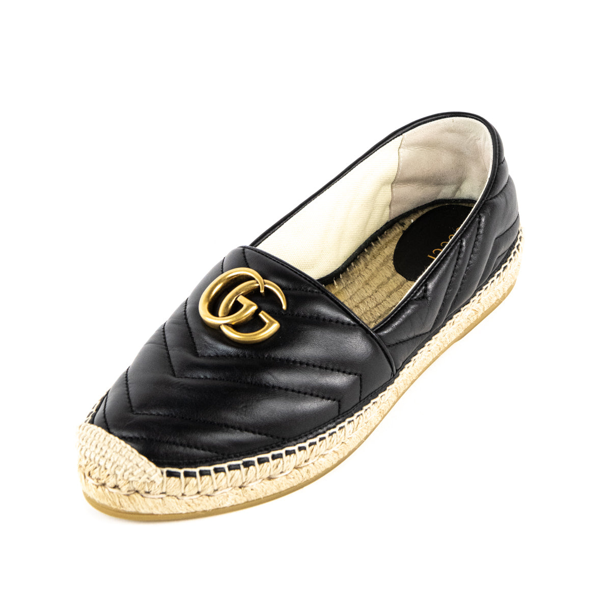 Gucci Black Leather Double GG Marmont Espadrilles Size US 9 | EU 39 - Replica Handbag 
 - Replica Handbags 
Best Quality
 Designer Handbags 
Preloved Fashions