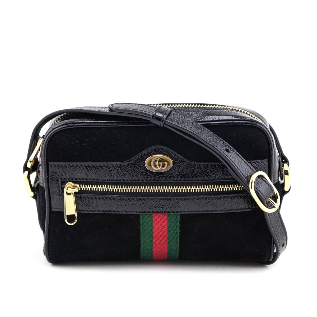 Gucci Black Suede 
Patent Web Mini Ophidia Crossbody - Replica Handbag 
 - Replica Handbags 
Best Quality
 Designer Handbags 
Preloved Fashions