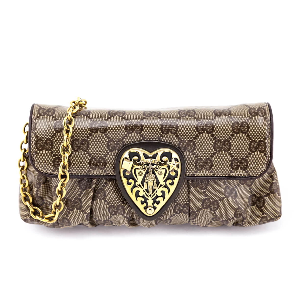 Gucci Brown Crystal Monogram Babouska Heart Pochette - Replica Handbag 
 - Replica Handbags 
Best Quality
 Designer Handbags 
Preloved Fashions