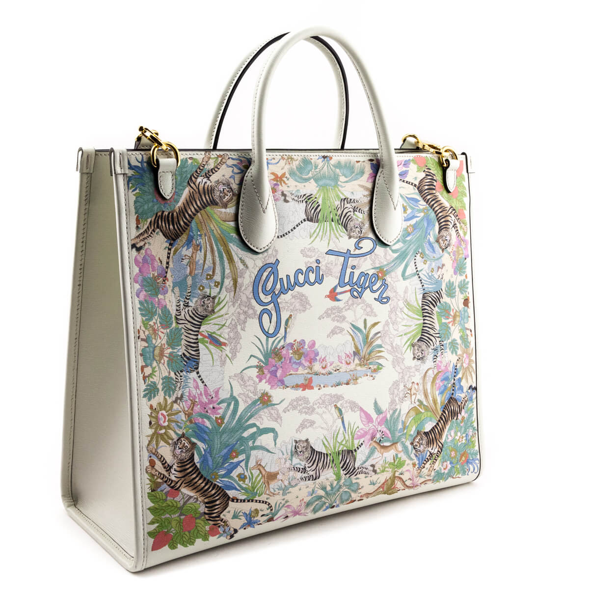 Gucci Off-White Tiger 
Flora Print Medium Tote Bag - Replica Handbag 
 - Replica Handbags 
Best Quality
 Designer Handbags 
Preloved Fashions