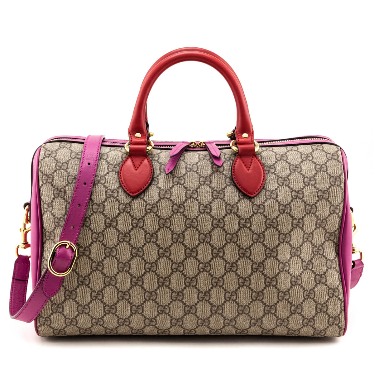 Gucci Red 
Pink Supreme Boston Bag - Replica Handbag 
 - Replica Handbags 
Best Quality
 Designer Handbags 
Preloved Fashions