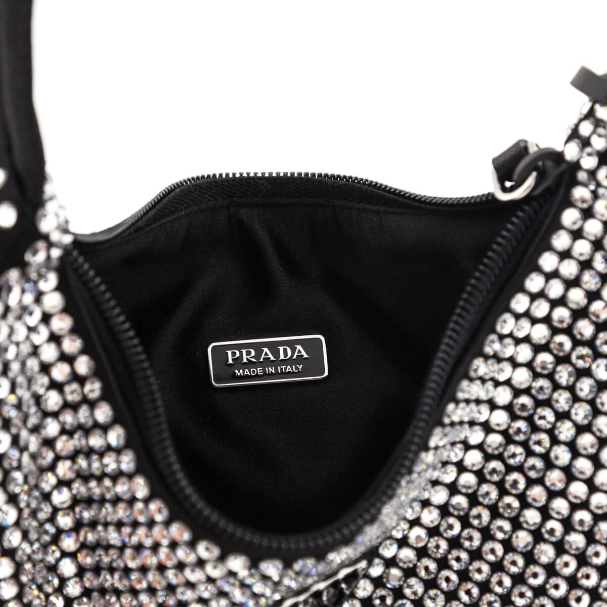 Prada Black Satin 
Crystal Mini Re-Edition 2000 Bag - Replica Handbag 
 - Replica Handbags 
Best Quality
 Designer Handbags 
Preloved Fashions