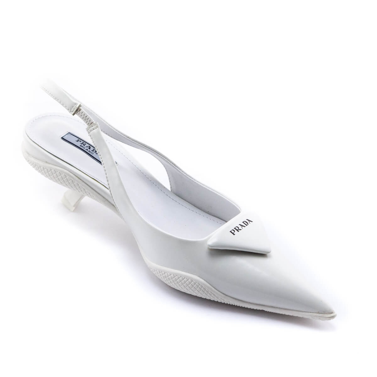 Prada White Brushed Leather Slingback Kitten Heel Pumps Size US 7 | EU 37 - Replica Handbag 
 - Replica Handbags 
Best Quality
 Designer Handbags 
Preloved Fashions