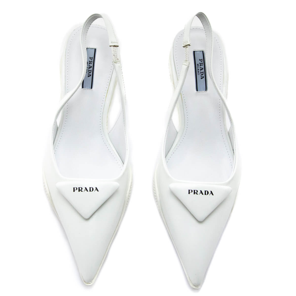 Prada White Brushed Leather Slingback Kitten Heel Pumps Size US 7 | EU 37 - Replica Handbag 
 - Replica Handbags 
Best Quality
 Designer Handbags 
Preloved Fashions