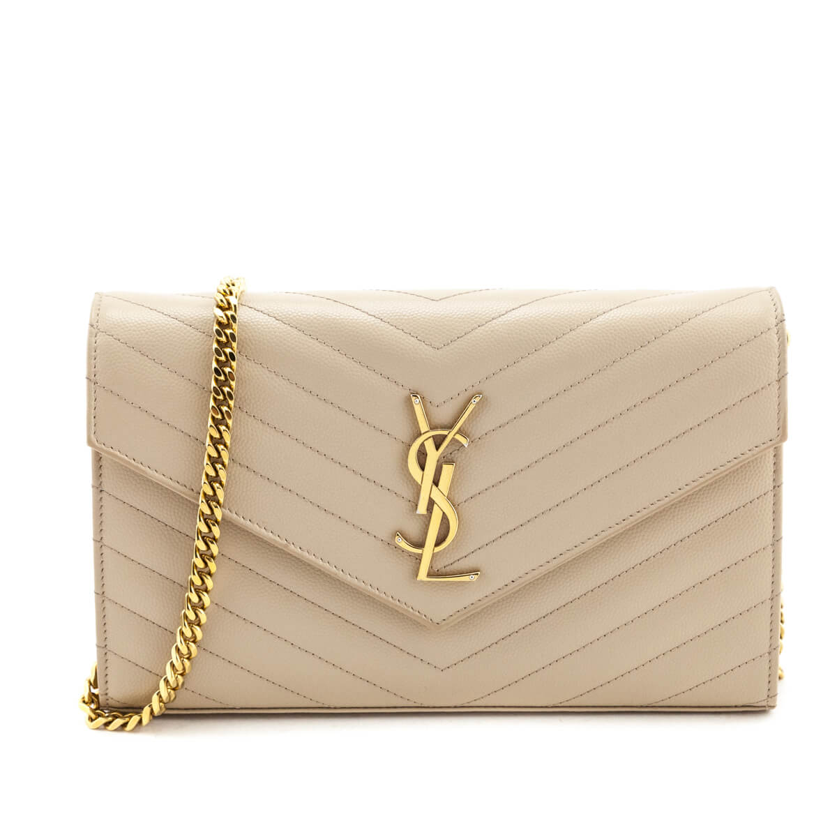 Saint Laurent Beige Grain De Poudre Matelasse Chevron Monogram Chain Wallet - Replica Handbag 
 - Replica Handbags 
Best Quality
 Designer Handbags 
Preloved Fashions