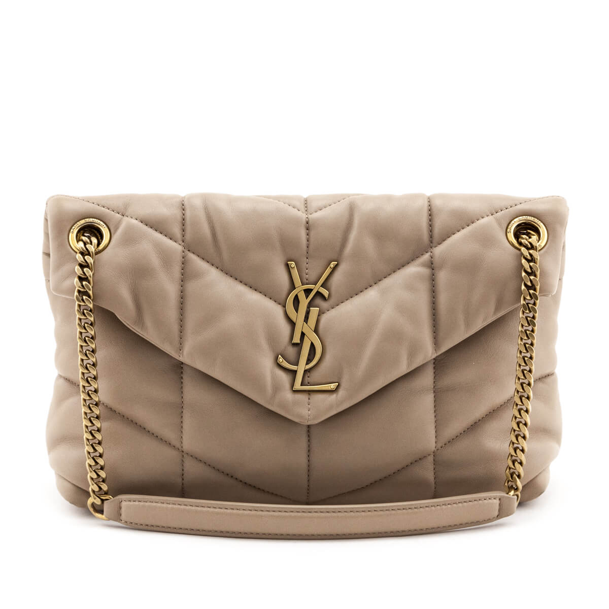 Saint Laurent Beige Lambskin Quilted Small Loulou Puffer Satchel - Replica Handbag 
 - Replica Handbags 
Best Quality
 Designer Handbags 
Preloved Fashions