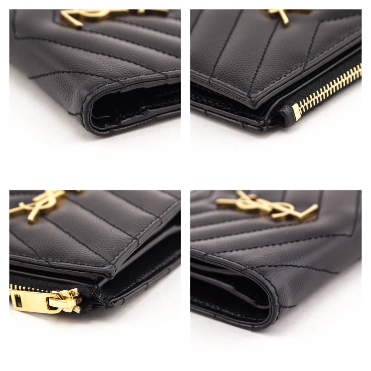 Saint Laurent Black Grain De Poudre Matelasse Chevron Cassandre Bi-Fold Wallet - Replica Handbag 
 - Replica Handbags 
Best Quality
 Designer Handbags 
Preloved Fashions