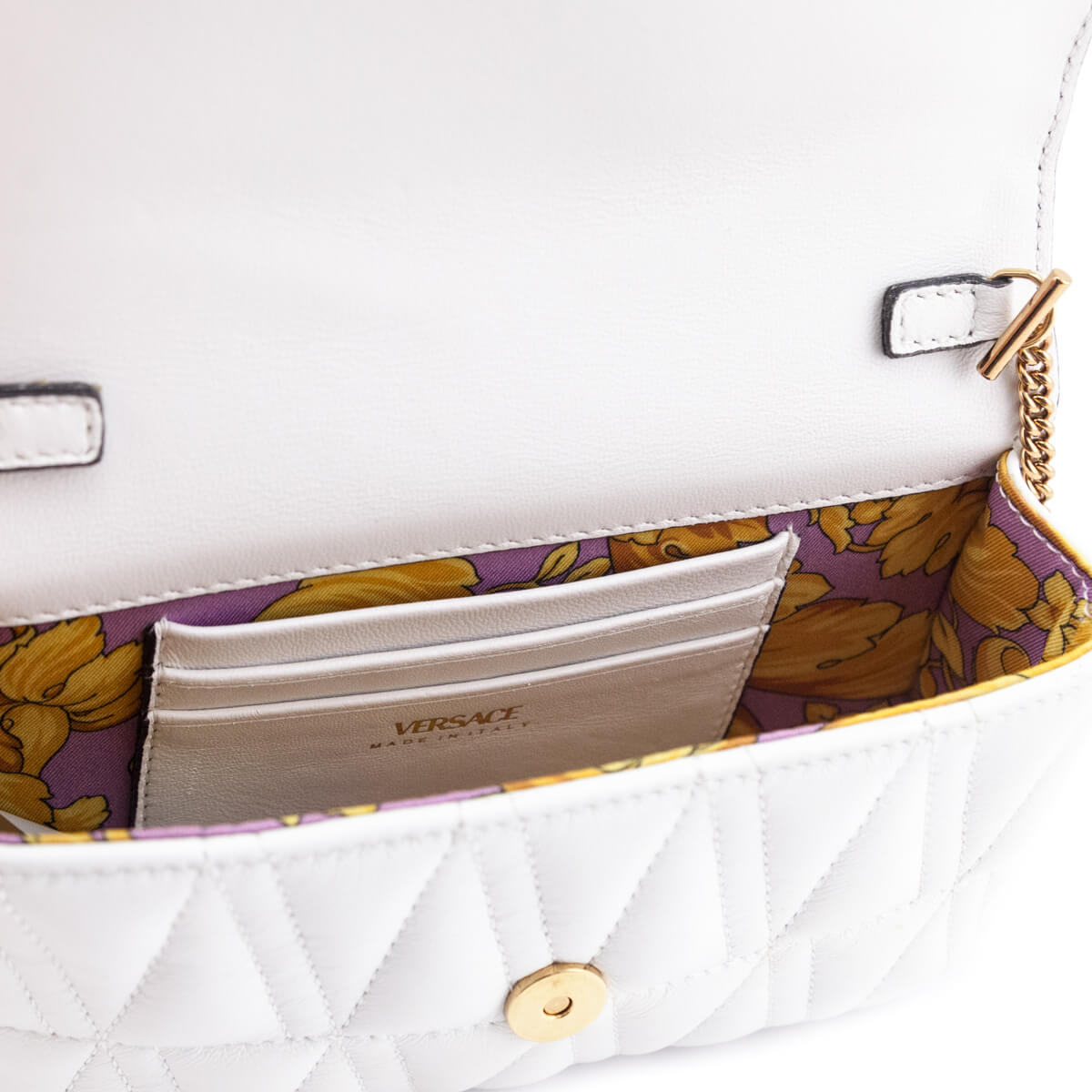 Versace White Quilted Lambskin Virtus Mini Shoulder Bag - Replica Handbag 
 - Replica Handbags 
Best Quality
 Designer Handbags 
Preloved Fashions