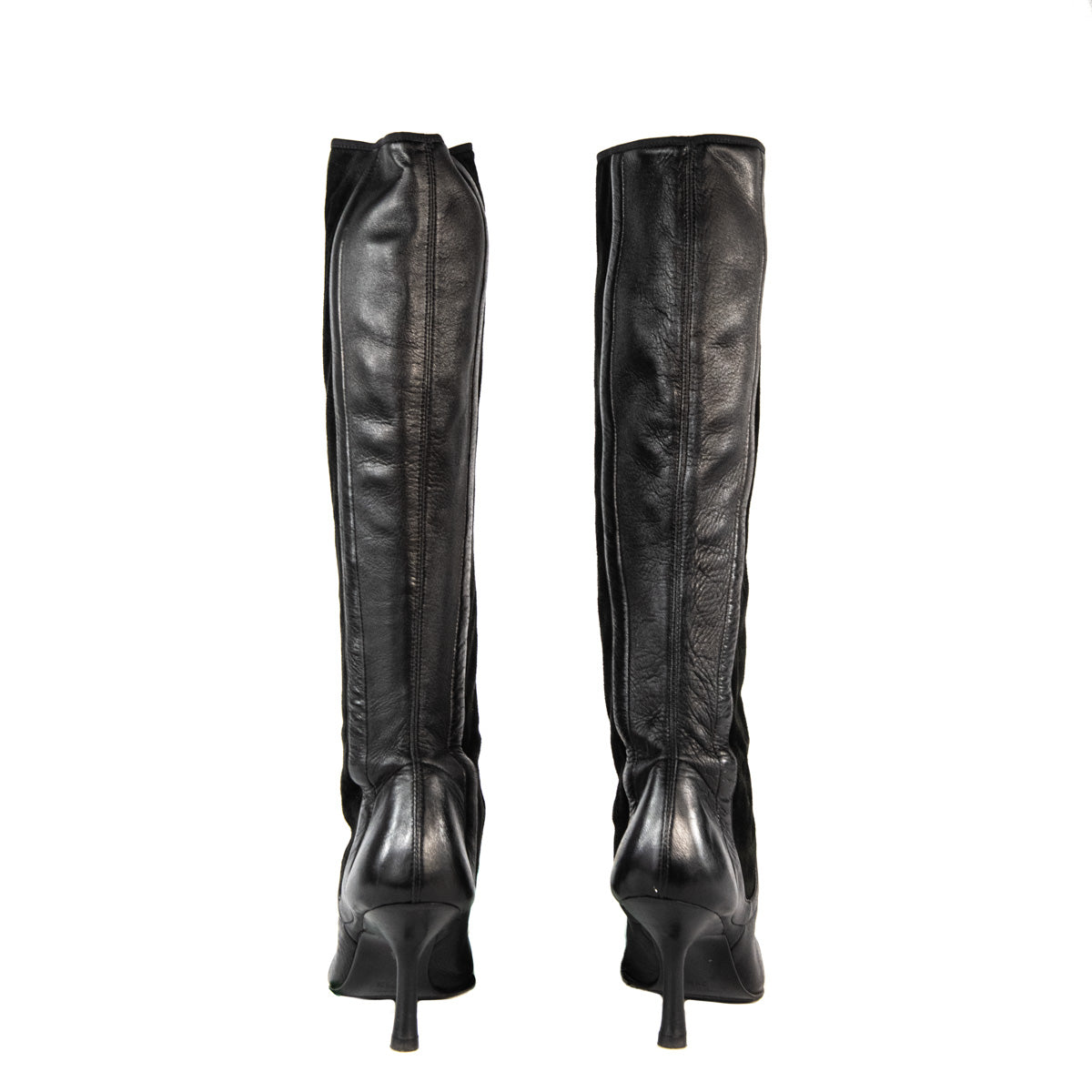 Chanel Black Leather Cap Toe Knee High Boots Size 6.5 | EU 36.5 - Replica Handbag 
 - Replica Handbags 
Best Quality
 Designer Handbags 
Preloved Fashions