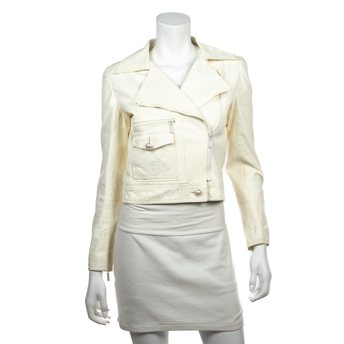 Chanel Ivory Lambskin CC Moto Jacket Size S | FR 38 - Replica Handbag 
 - Replica Handbags 
Best Quality
 Designer Handbags 
Preloved Fashions