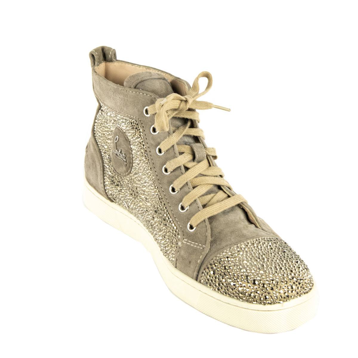 Christian Louboutin Taupe Suede Louis Crystal Embellished High Top Sneakers Size US 12 | EU 42 - Replica Handbag 
 - Replica Handbags 
Best Quality
 Designer Handbags 
Preloved Fashions