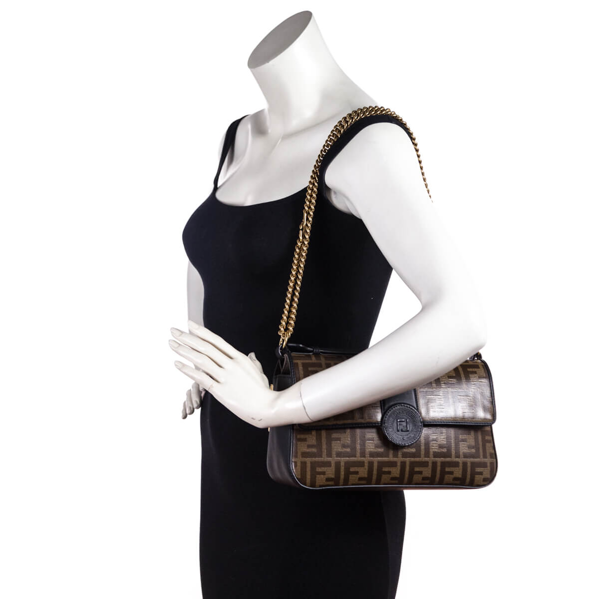 Fendi Black 
Mogano Panna Calfskin Glazed Fabric FF 1974 Double F Shoulder Bag - Replica Handbag 
 - Replica Handbags 
Best Quality
 Designer Handbags 
Preloved Fashions