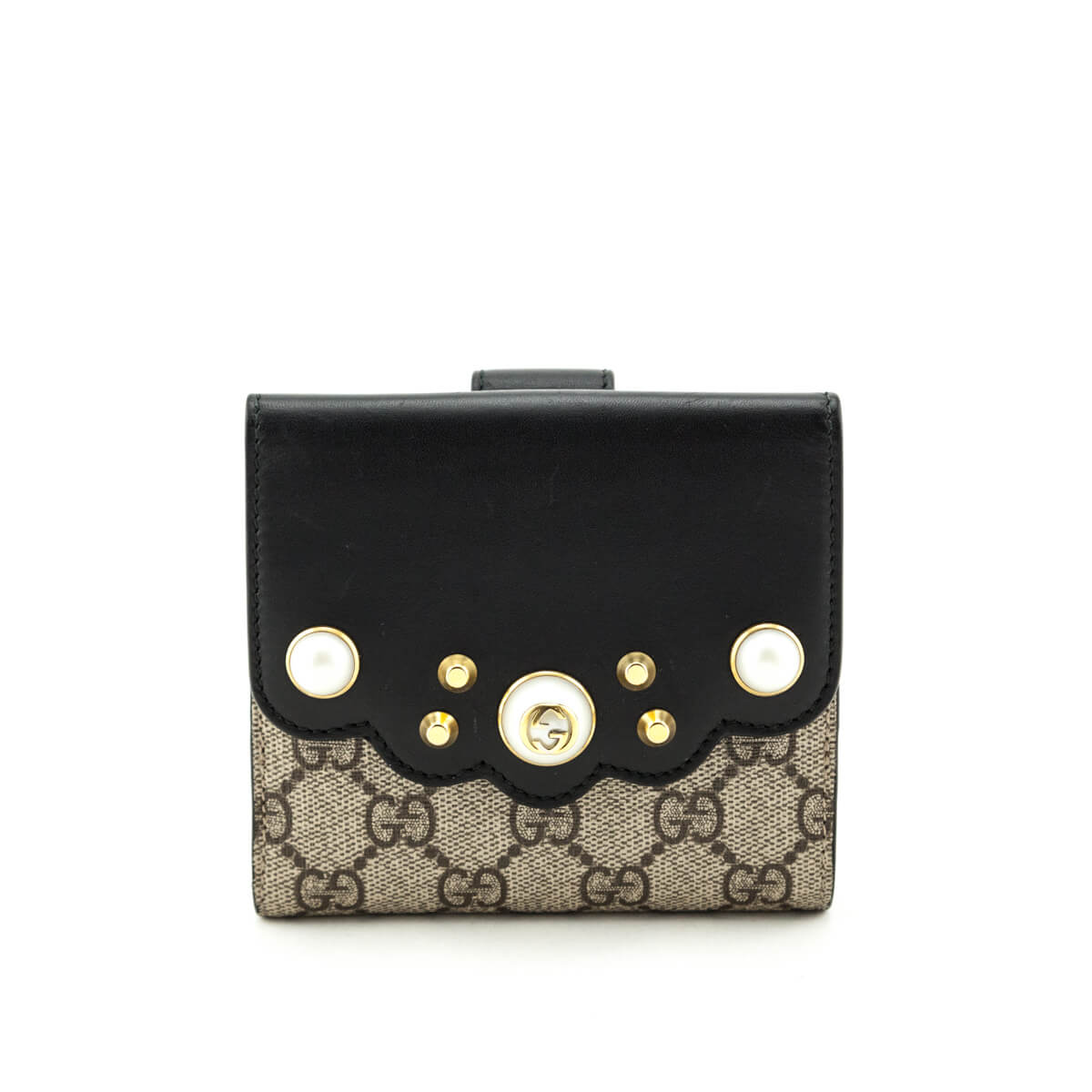 Gucci Beige GG Supreme Monogram Pearl Studded Compact Wallet - Replica Handbag 
 - Replica Handbags 
Best Quality
 Designer Handbags 
Preloved Fashions