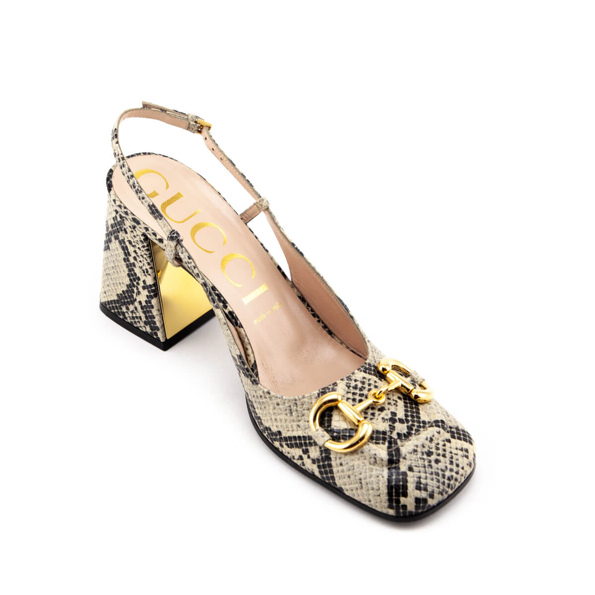 Gucci Beige 
Black Leather Python Print Horsebit Accent Slingback Pumps Size 10 | EU 40 - Replica Handbag 
 - Replica Handbags 
Best Quality
 Designer Handbags 
Preloved Fashions