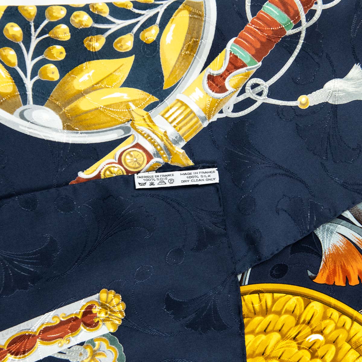 Hermes Navy 
Gold Daïmyo Princes du Soleil Levant Jacquard Silk Scarf - Replica Handbag 
 - Replica Handbags 
Best Quality
 Designer Handbags 
Preloved Fashions