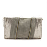 Jimmy Choo Gray Suede 
Silver Glitter Zip Embellished Convertible Clutch - Replica Handbag 
 - Replica Handbags 
Best Quality
 Designer Handbags 
Preloved Fashions