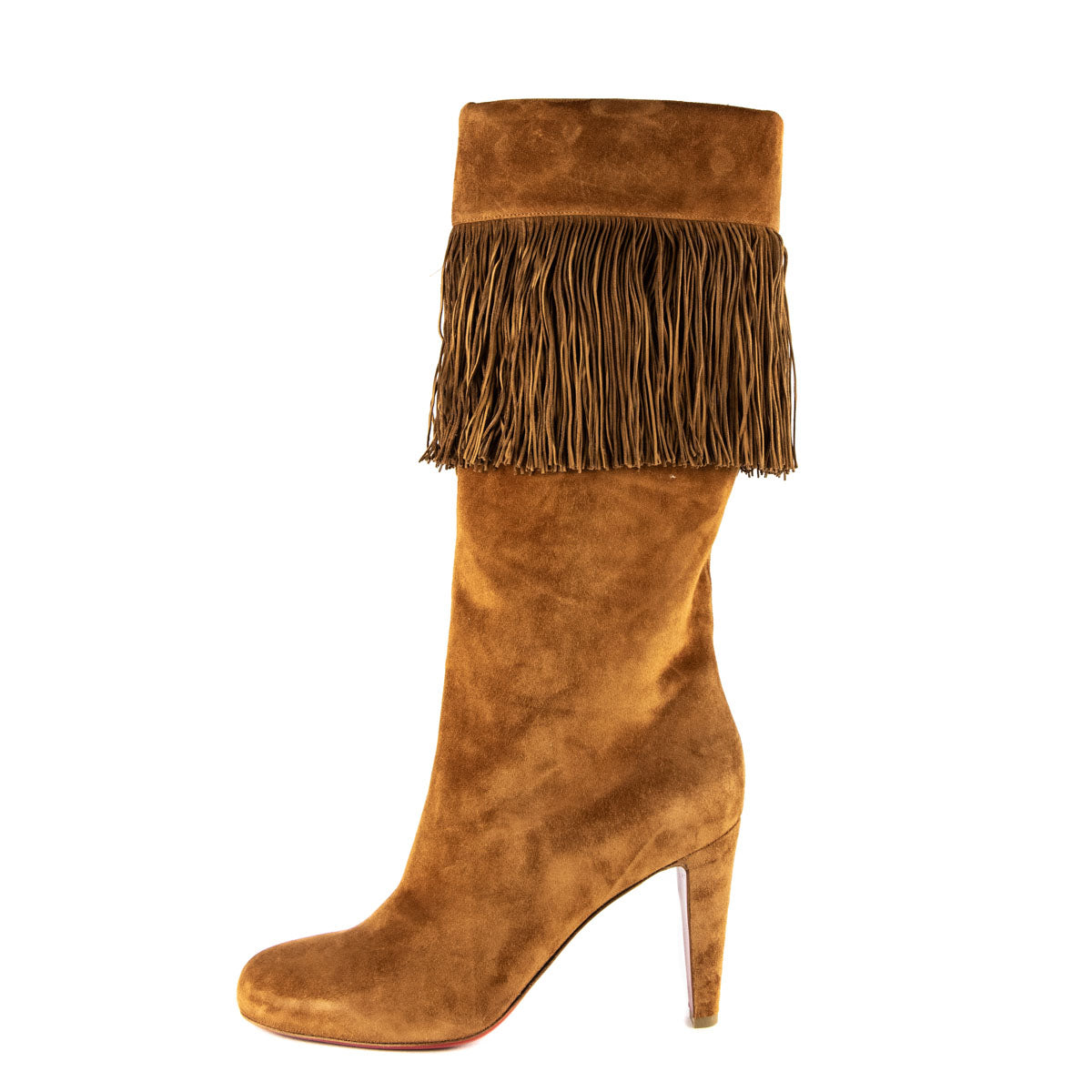 Christian Louboutin Tan Veau Velours Majung 85 Fringe Knee High Boots Size 12 | EU 42 - Replica Handbag 
 - Replica Handbags 
Best Quality
 Designer Handbags 
Preloved Fashions