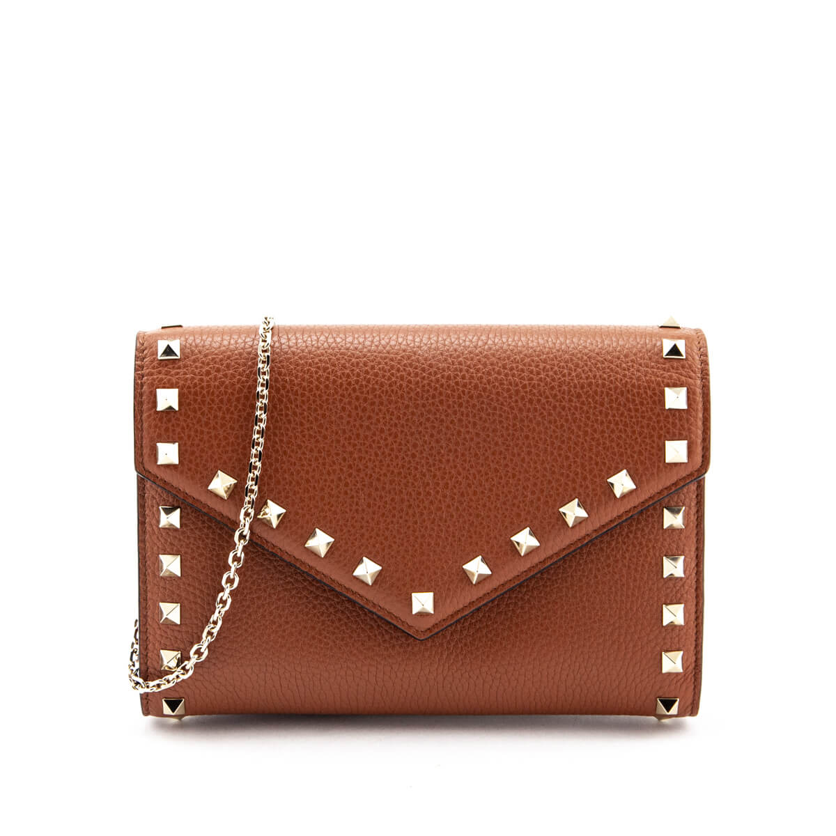 Valentino Brown Pebbled Calfskin Rockstud Envelope Wallet on Chain - Replica Handbag 
 - Replica Handbags 
Best Quality
 Designer Handbags 
Preloved Fashions