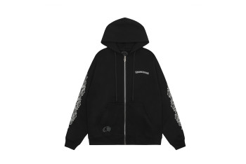 Chrome Hearts Horseshoe Floral Zip Up Hoodie KE815