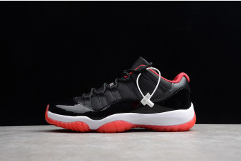 AIR JORDAN 11 RETRO LOW "BRED" BLACK/ RED MENS 528895-012
