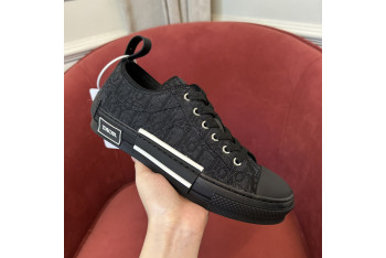 Dior B23 Low Top Canvas Oblique Black D03