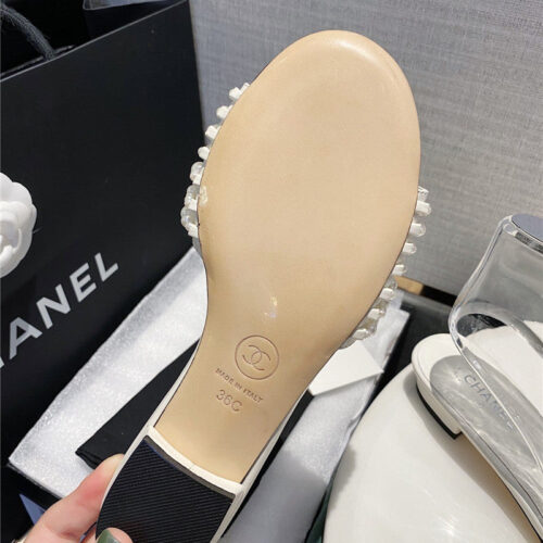 High Quality Luxury Chanel Pearl Slippers Shoes Fake Shoes product detail
