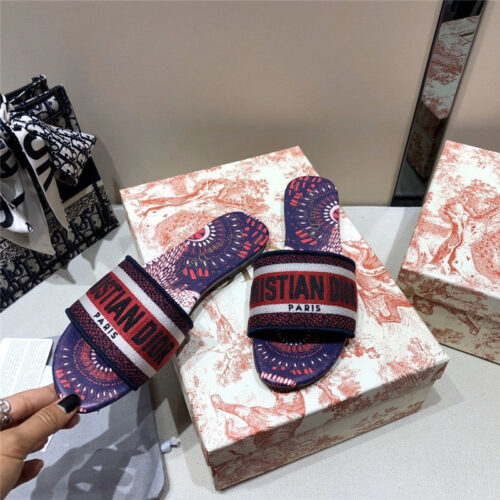 High Quality Luxury Dior Embroidered Sandals And Slippers – Style 60038 product detail