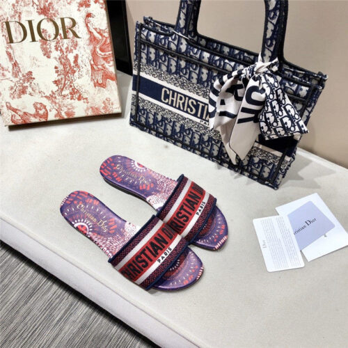 High Quality Luxury Dior Embroidered Sandals And Slippers – Style 60038