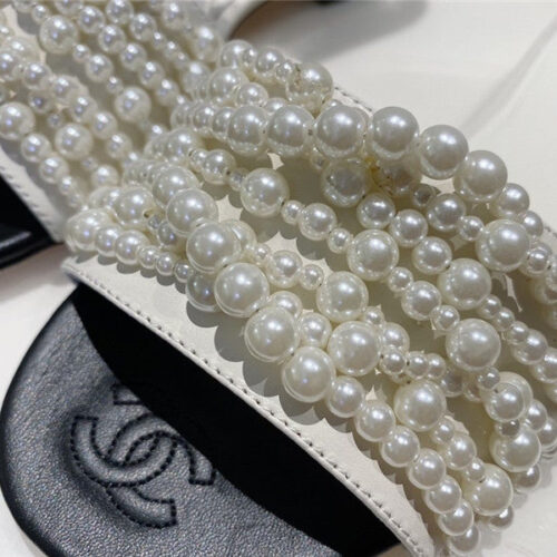 High Quality Luxury Chanel Pearl Slippers Shoes Fake Shoes product detail