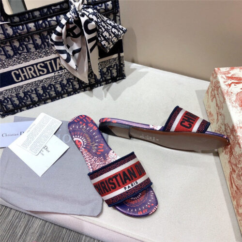 High Quality Luxury Dior Embroidered Sandals And Slippers – Style 60038 product detail