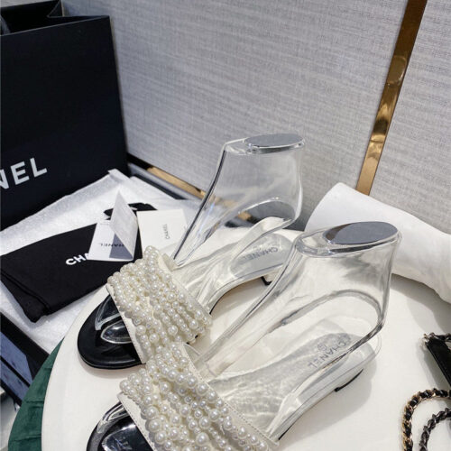 High Quality Luxury Chanel Pearl Slippers Shoes Fake Shoes product detail