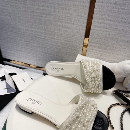 High Quality Luxury Chanel Pearl Slippers Shoes Fake Shoes product detail